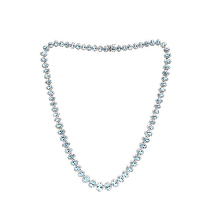 Aquamarine Diamond Necklace