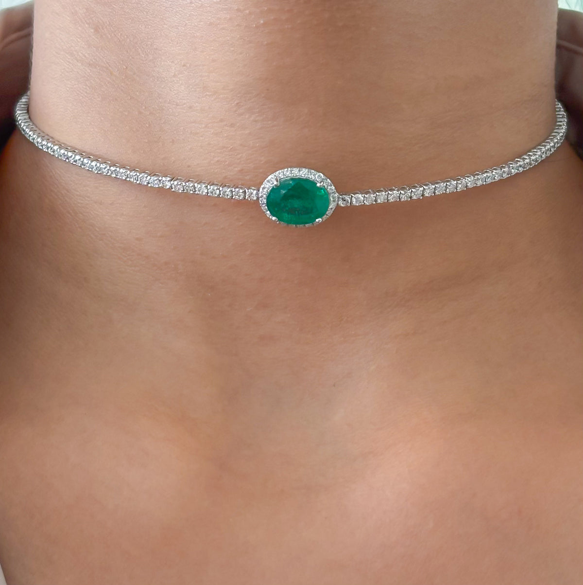 Diamond Emerald Necklace
