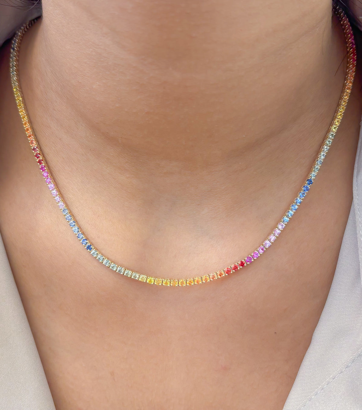 Rainbow Sapphire Necklace