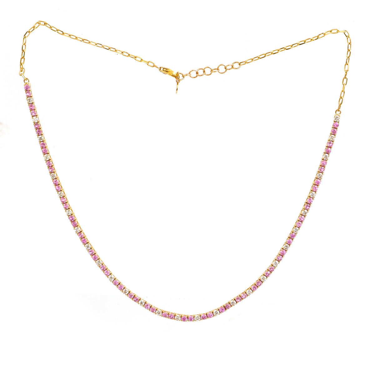 Pink Sapphire Diamond Necklace