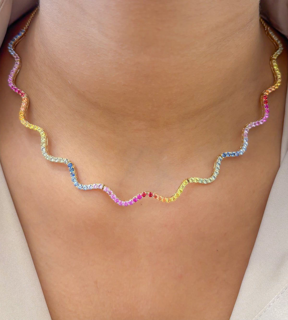 Rainbow Sapphire Necklace
