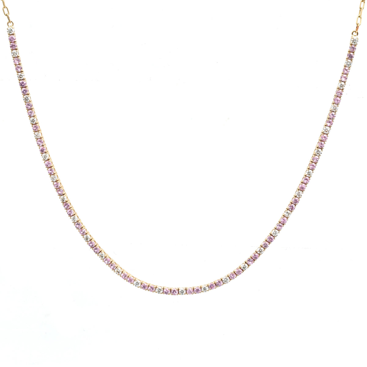 Pink Sapphire Diamond Necklace