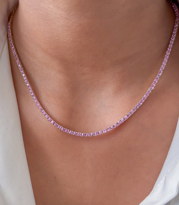 Pink Sapphire Necklace