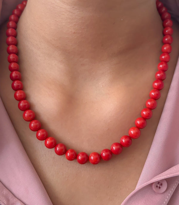 Coral Diamond Necklace