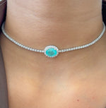 Diamond Paraiba Tourmaline Necklace