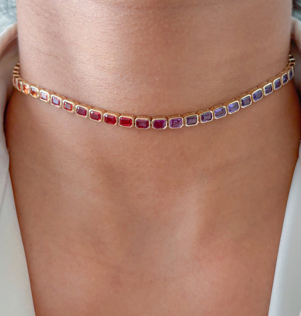 Rainbow Sapphire Necklace
