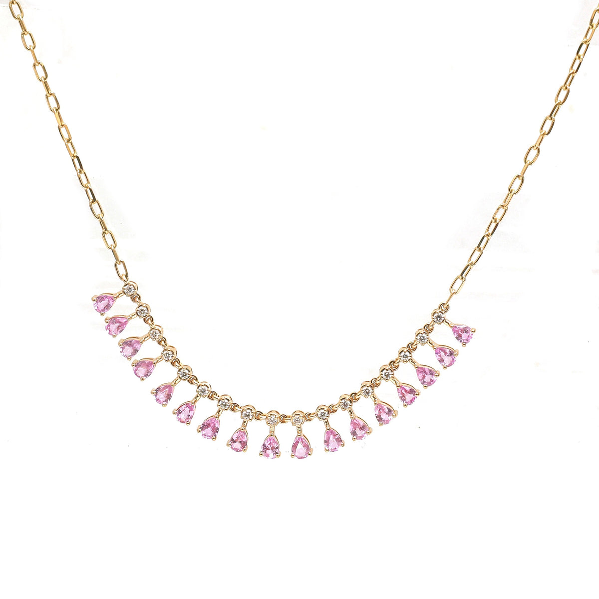 Pink Sapphire Diamond Necklace