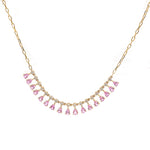Pink Sapphire Diamond Necklace