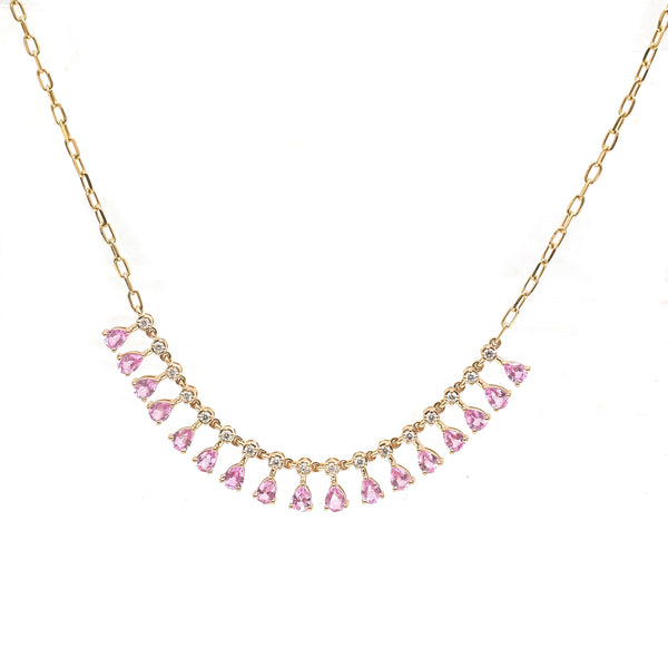 Pink Sapphire Diamond Necklace