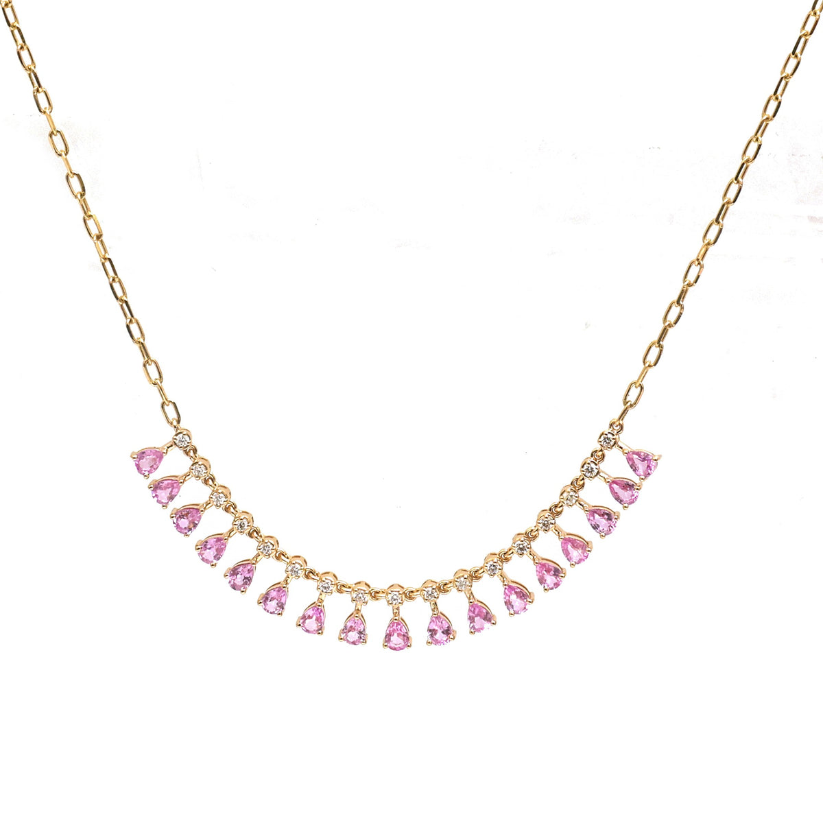 Pink Sapphire Diamond Necklace