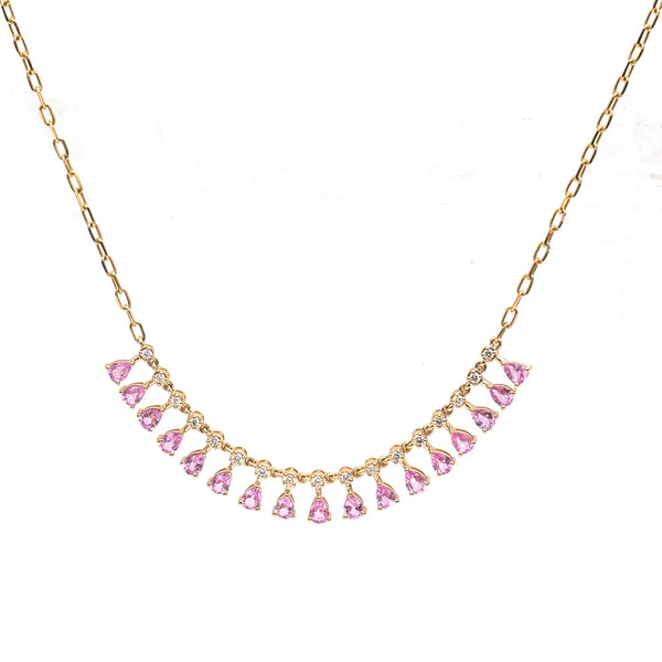 Pink Sapphire Diamond Necklace
