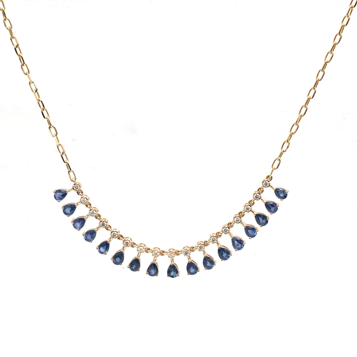 Blue Sapphire Diamond Necklace