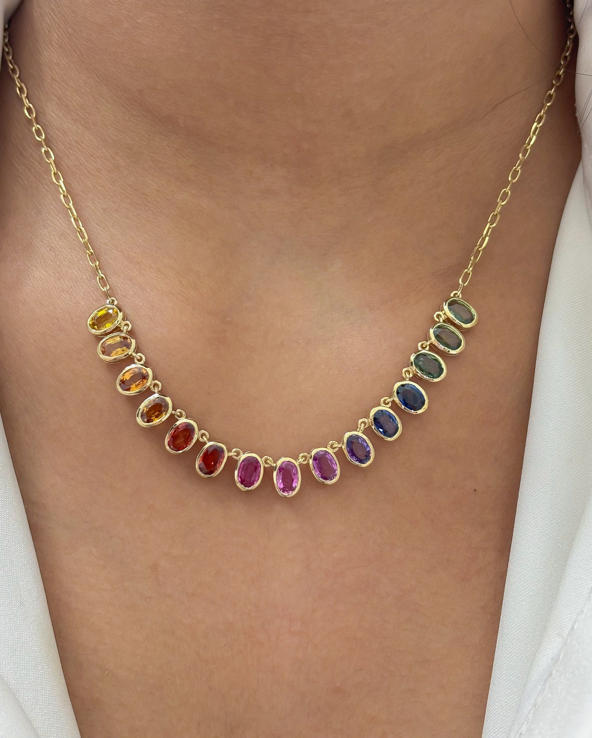 Rainbow Sapphire Necklace