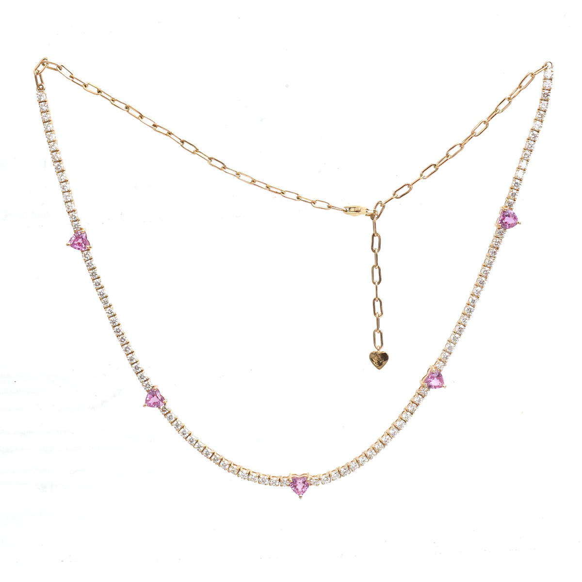 Diamond Pink Sapphire Necklace