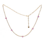 Diamond Pink Sapphire Necklace
