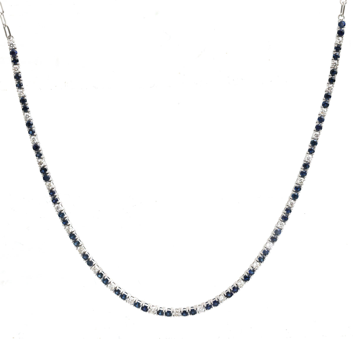 Blue Sapphire Diamond Necklace