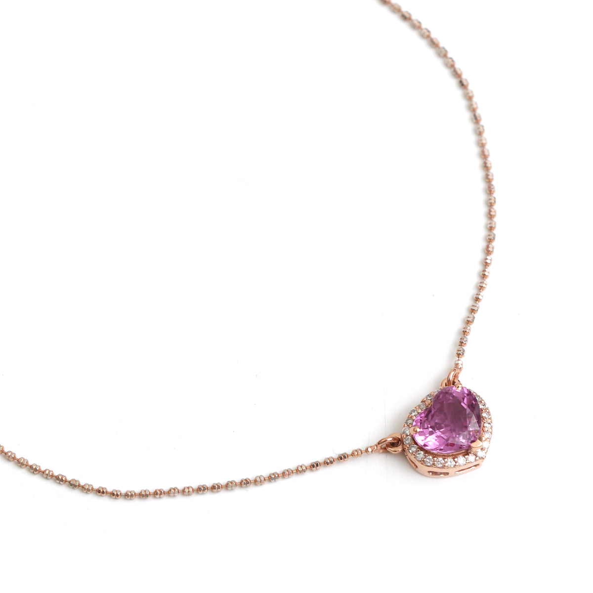 Pink Sapphire Diamond Necklace