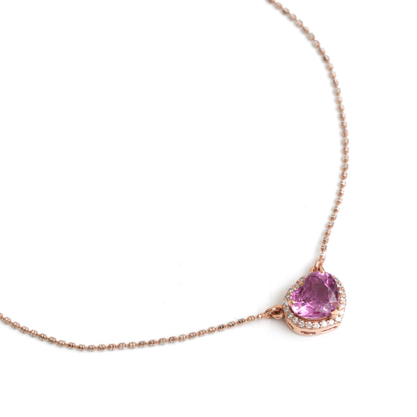 Pink Sapphire Diamond Necklace