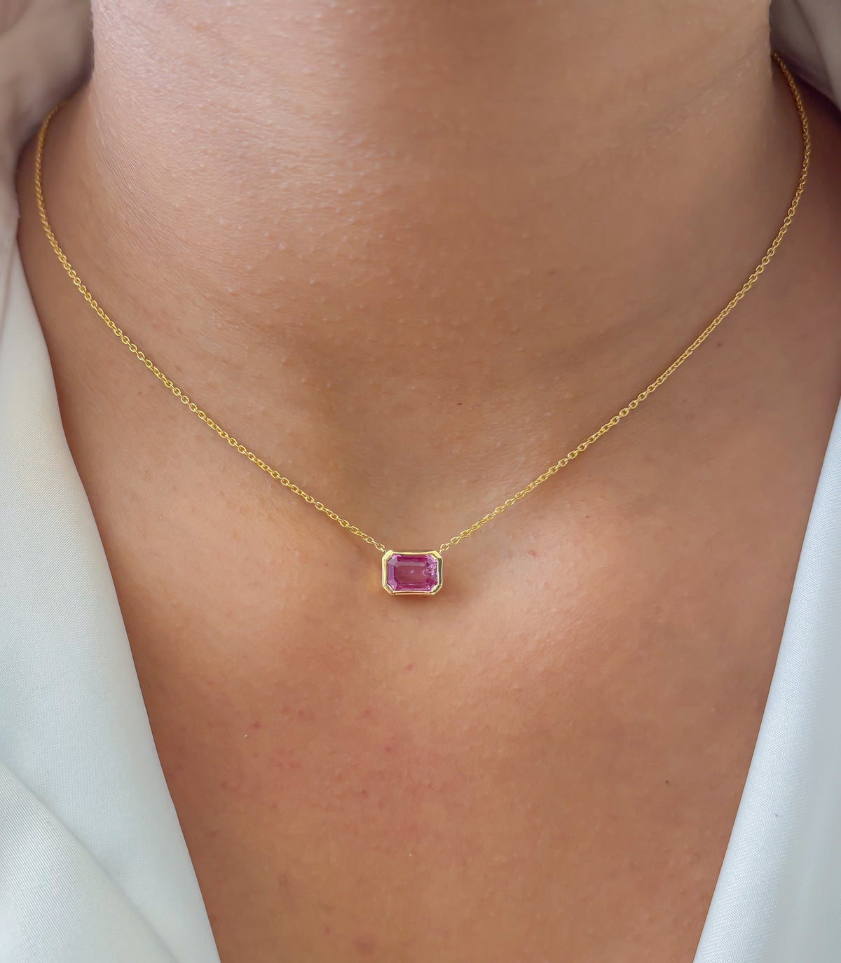 Pink Sapphire Necklace