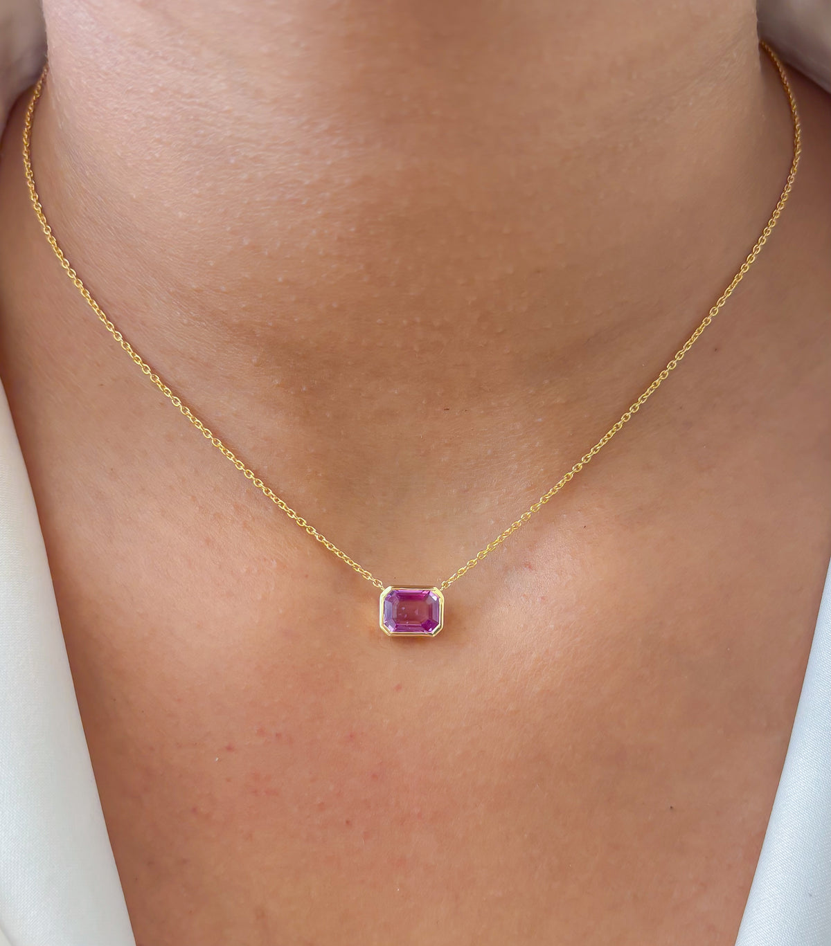 Pink Sapphire Necklace