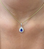Blue Sapphire Diamond Pendant