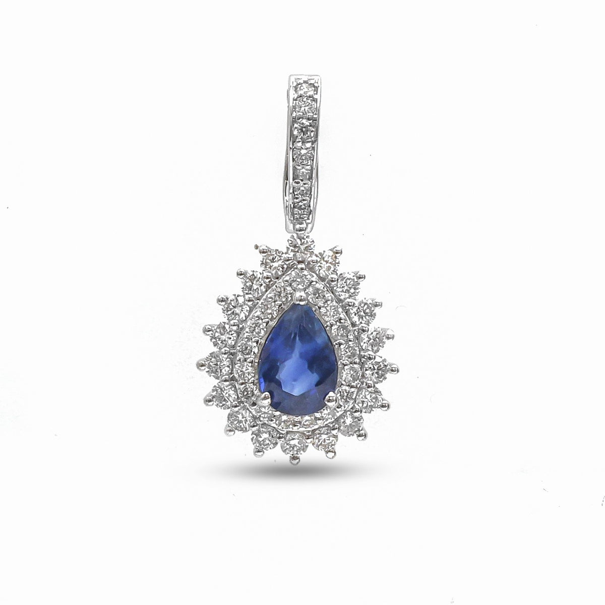 Blue Sapphire Diamond Pendant