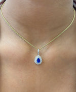 Blue Sapphire Diamond Pendant