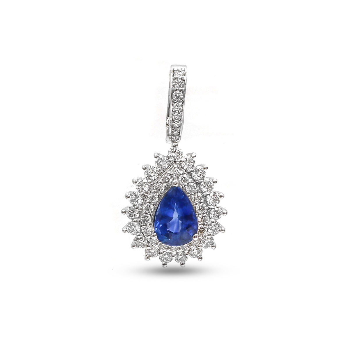 Blue Sapphire Diamond Pendant