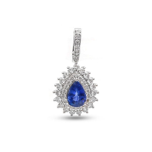 Blue Sapphire Diamond Pendant