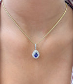 Blue Sapphire Diamond Pendant