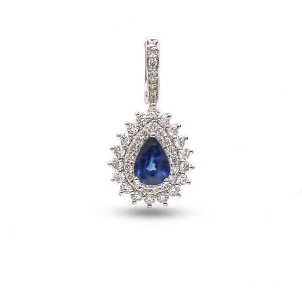 Blue Sapphire Diamond Pendant