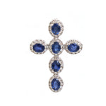 Blue Sapphire Diamond Pendant