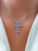 Blue Sapphire Diamond Pendant
