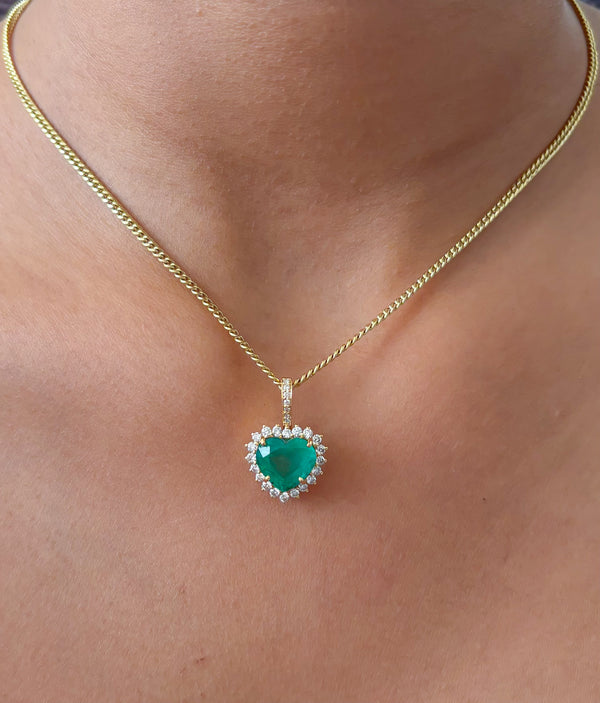 Emerald Diamond Pendant