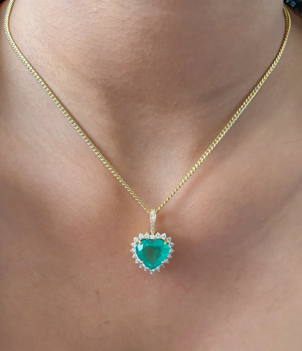 Emerald Diamond Pendant