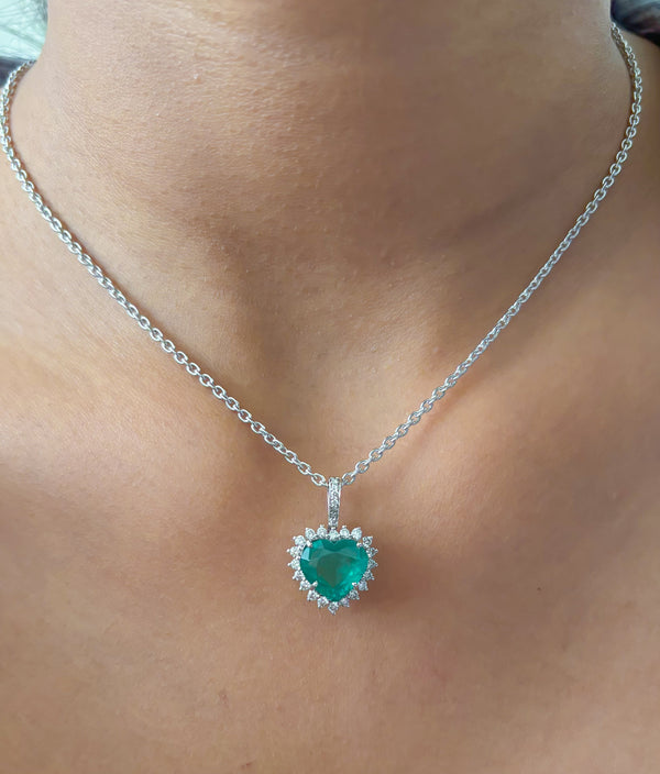 Emerald Diamond Pendant