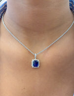 Blue Sapphire Diamond Pendant