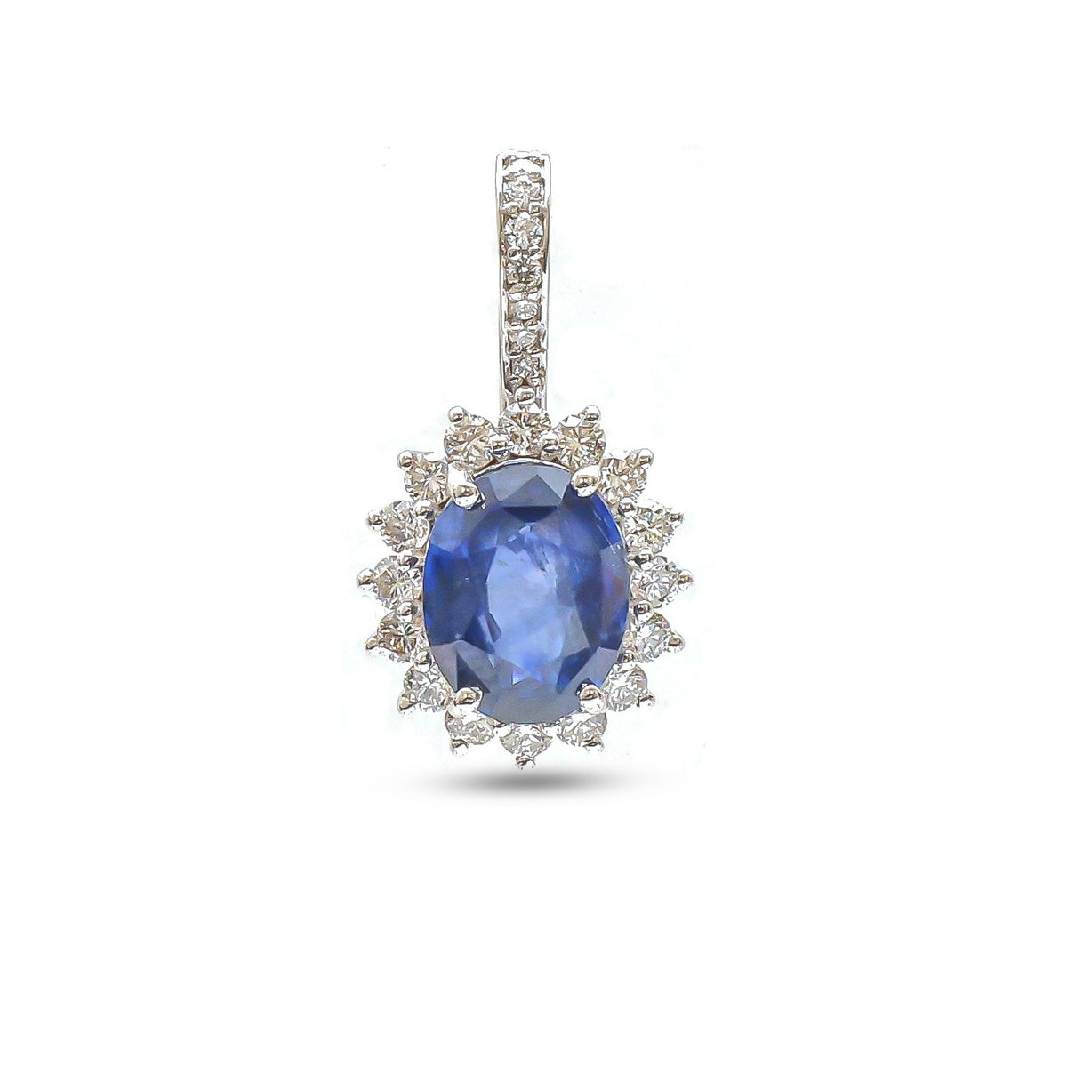 Blue Sapphire Diamond Pendant