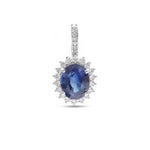 Blue Sapphire Diamond Pendant