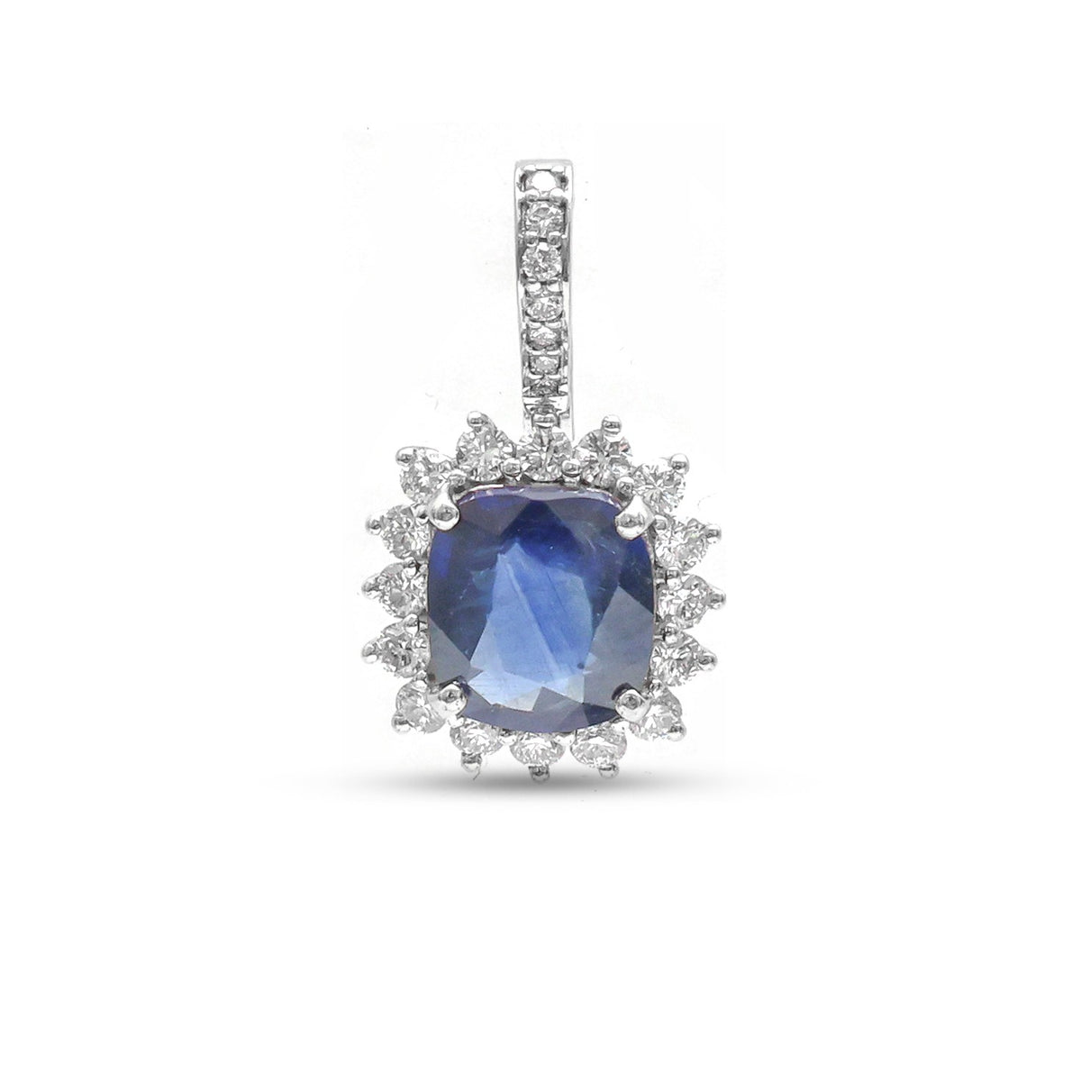 Blue Sapphire Diamond Pendant