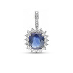 Blue Sapphire Diamond Pendant