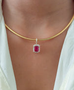 Rubillite Diamond Pendant