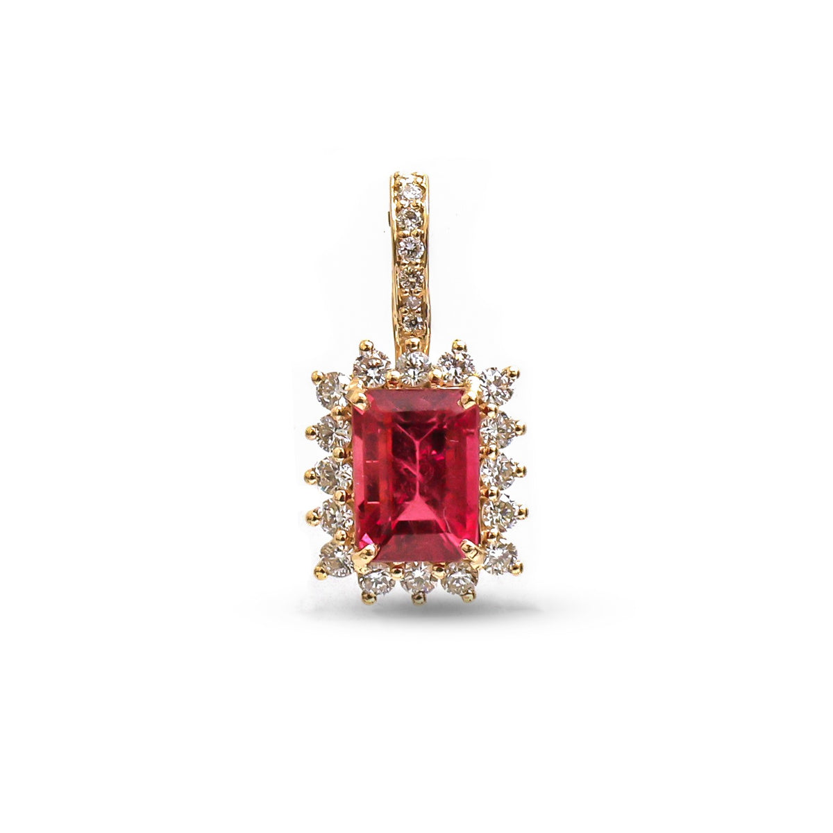 Rubillite Diamond Pendant
