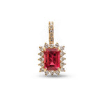 Rubillite Diamond Pendant