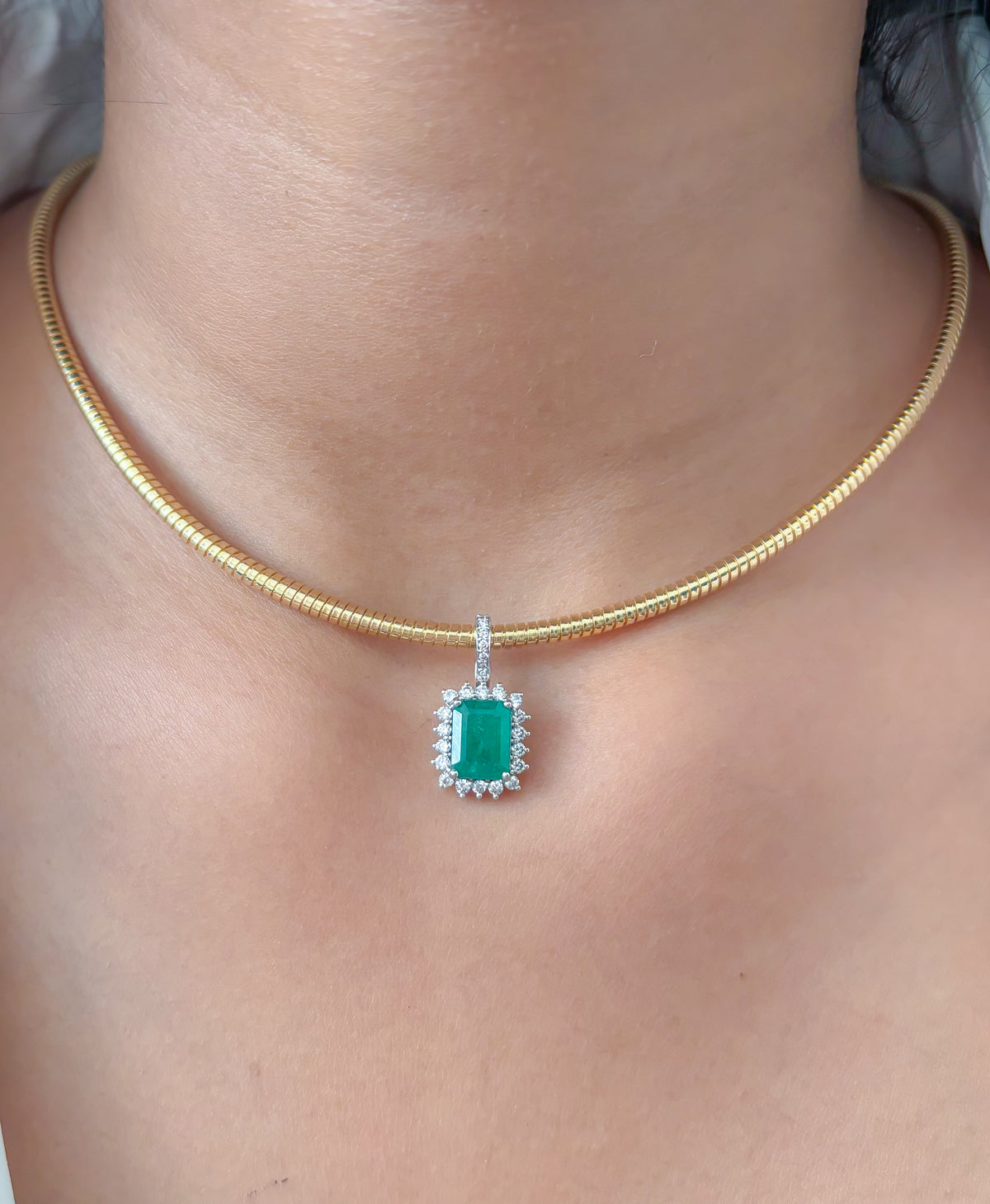 Emerald Diamond Pendant