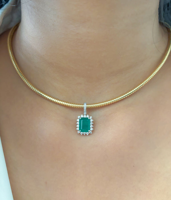 Emerald Diamond Pendant