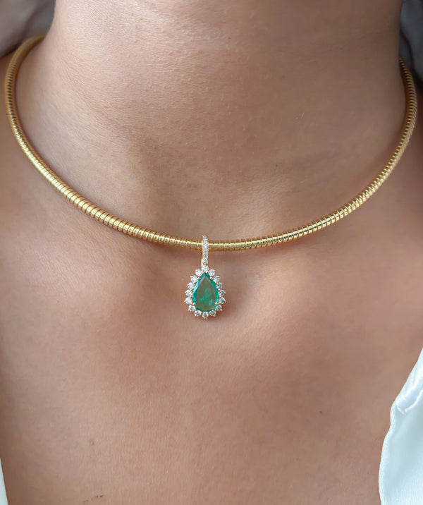 Emerald Diamond Pendant