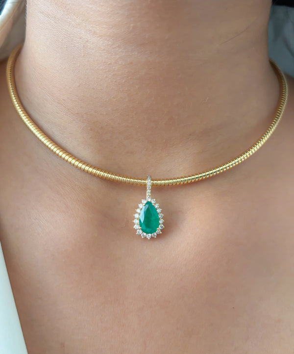 Emerald Diamond Pendant