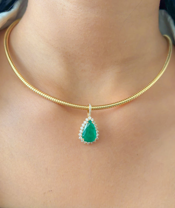 Emerald Diamond Pendant