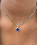 Blue Sapphire Diamond Pendant